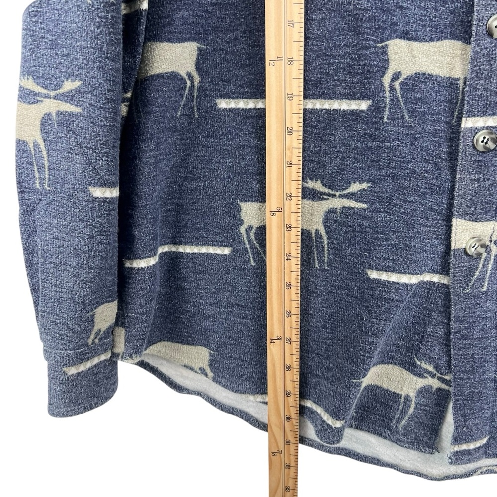Vintage American Eagle Flannel Moose Shirt L 80s 90s USA Blue Outdoorsy Preppy - Picture 10 of 11